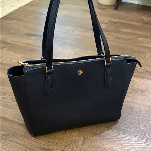 Tory Burch Emerson Deep Navy Blue Leather Tote - Picture 1 of 10